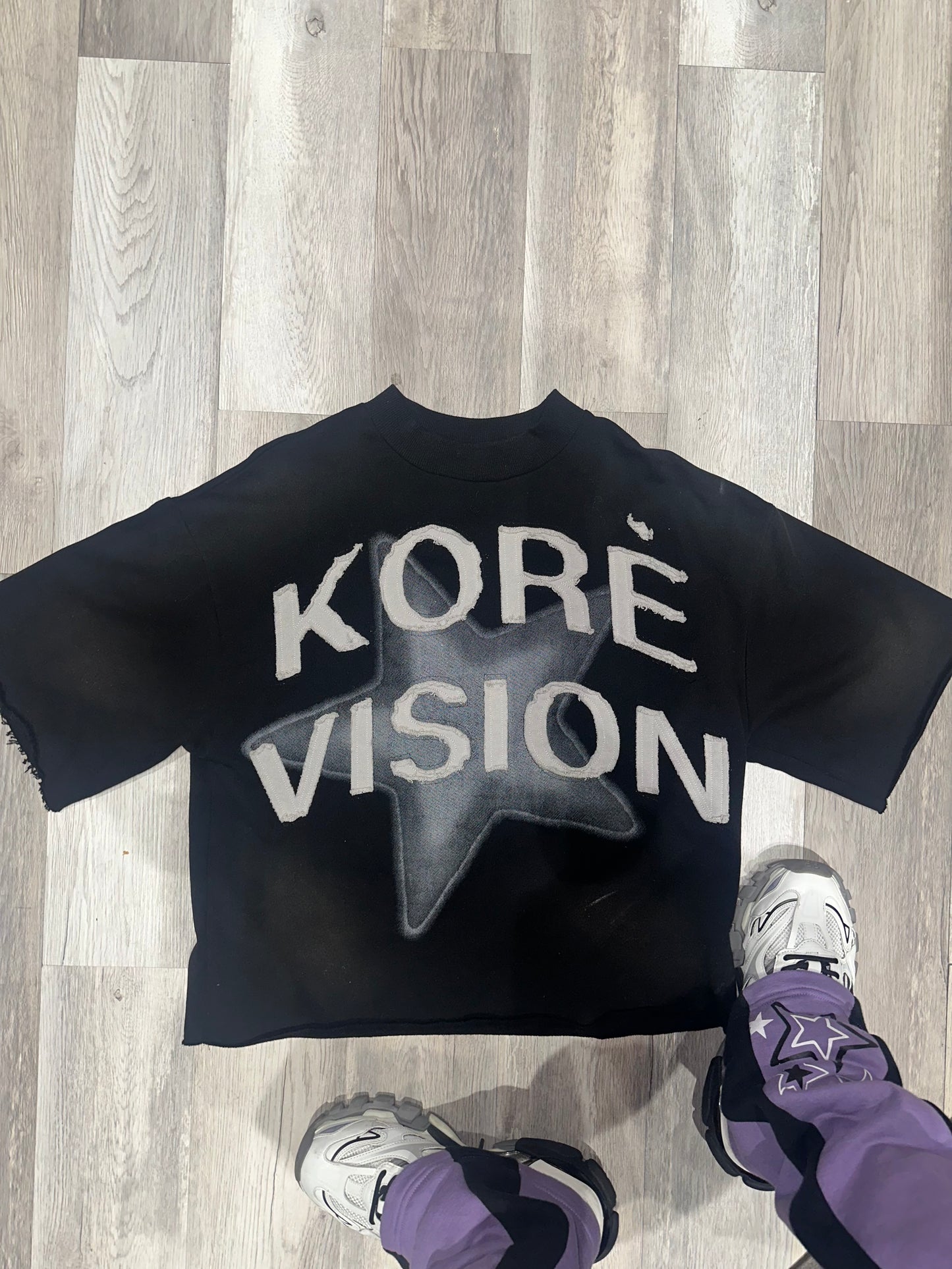 BLACK & GRAY OVERSIZED BOXY SHIRT