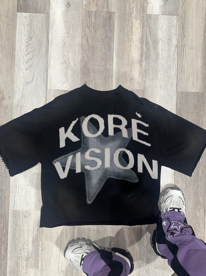 BLACK & GRAY OVERSIZED BOXY SHIRT