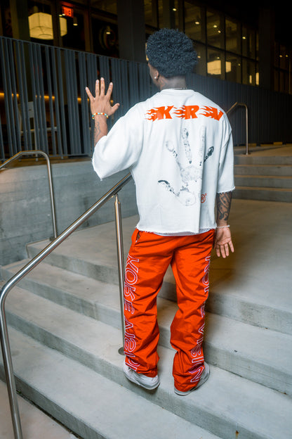 WHITE & RED OVERSIZED BOXY SHIRT